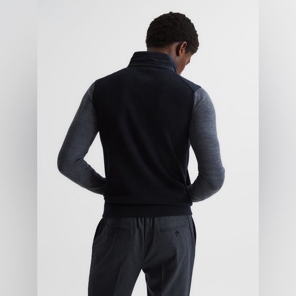 Reiss navy William quilted gilet vest - Picture 4 of 10